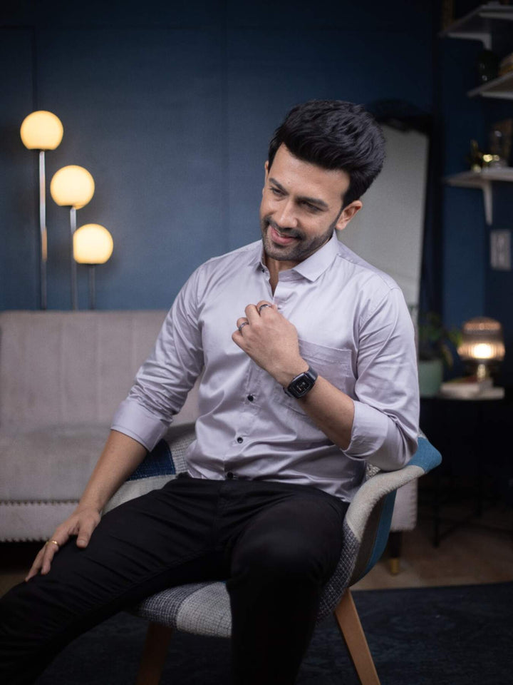 Plain Light Grey Satin Men's Shirt | Versatile and Stylish | Premium Shirts | Luxury Cotton & Designer Styles| Tavasaa | [2025]