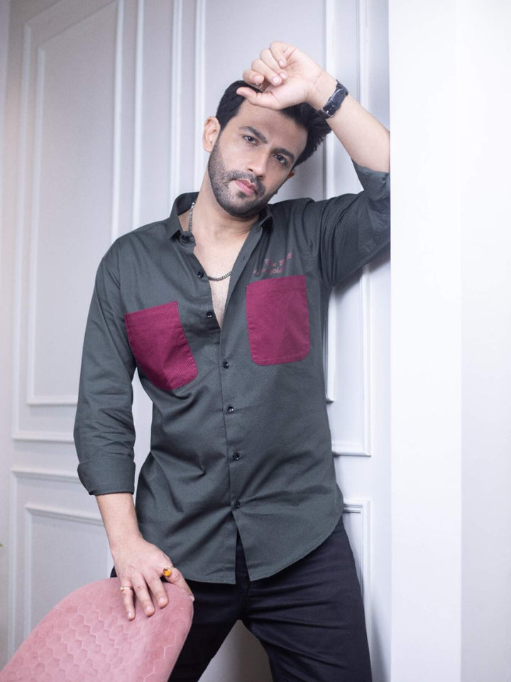Men's Green Cotton Over Shirt - Fashionable Regular Fit with Double Pockets | Premium Shirts | Luxury Cotton & Designer Styles| Tavasaa | [2025]