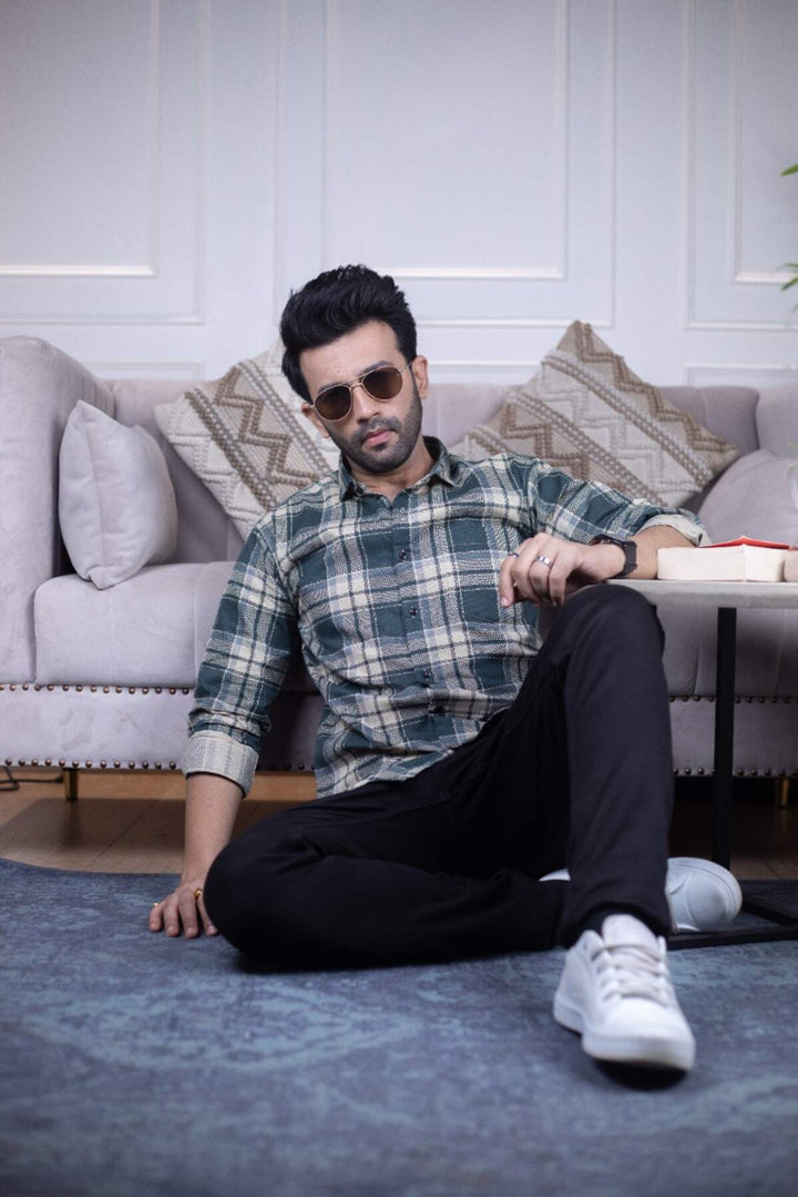 Green Checks Cotton Shirt for Men | Classic Style & Comfort | Premium Shirts | Luxury Cotton & Designer Styles| Tavasaa | [2025]