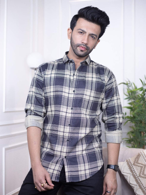Black Checks Cotton Shirt for Men | Classic Style & Comfort | Premium Shirts | Luxury Cotton & Designer Styles| Tavasaa | [2025]