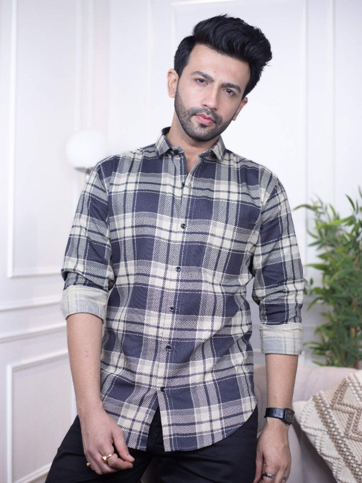 Black Checks Cotton Shirt for Men | Classic Style & Comfort | Premium Shirts | Luxury Cotton & Designer Styles| Tavasaa | [2025]