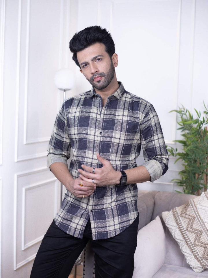 Black Checks Cotton Shirt for Men | Classic Style & Comfort | Premium Shirts | Luxury Cotton & Designer Styles| Tavasaa | [2025]