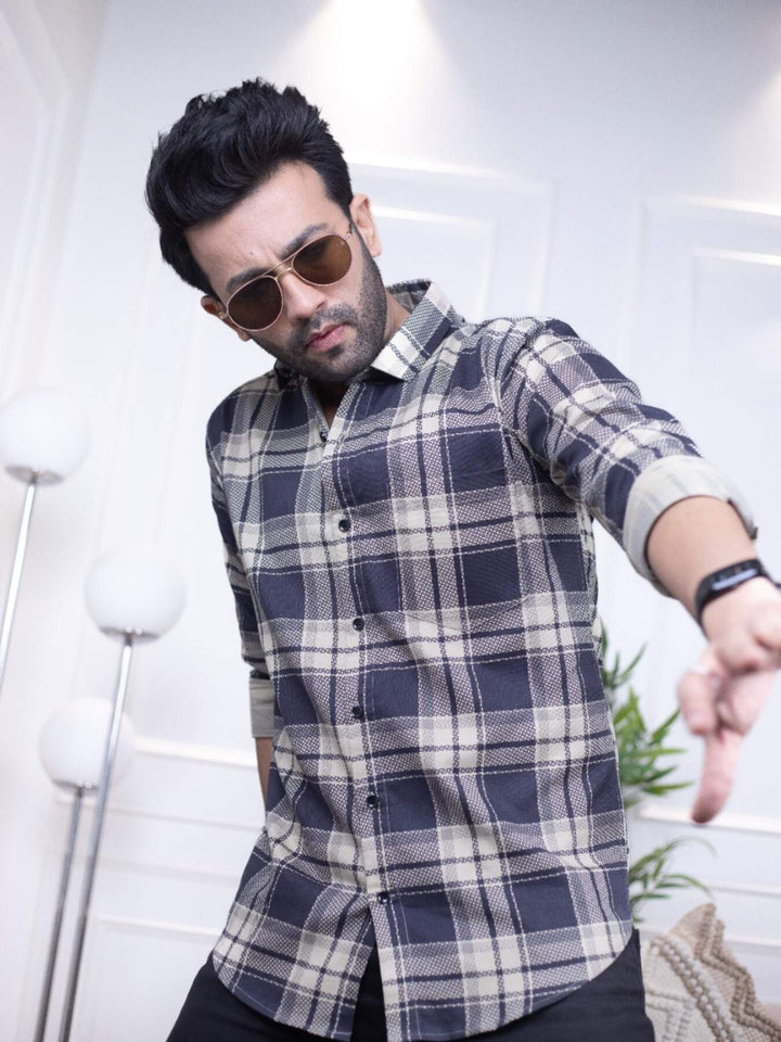 Black Checks Cotton Shirt for Men | Classic Style & Comfort | Premium Shirts | Luxury Cotton & Designer Styles| Tavasaa | [2025]