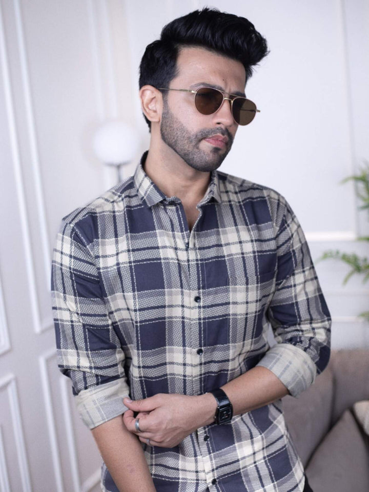 Black Checks Cotton Shirt for Men | Classic Style & Comfort | Premium Shirts | Luxury Cotton & Designer Styles| Tavasaa | [2025]